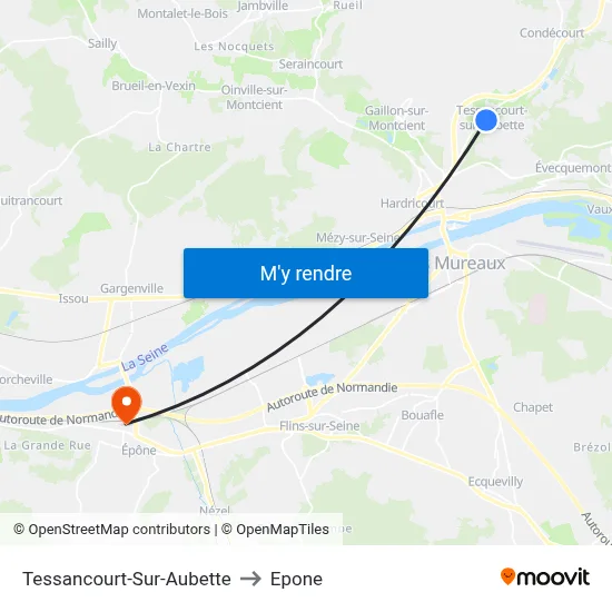 Tessancourt-Sur-Aubette to Epone map