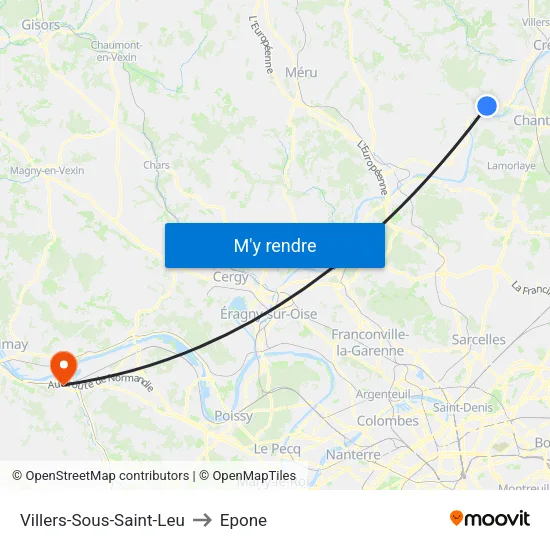 Villers-Sous-Saint-Leu to Epone map