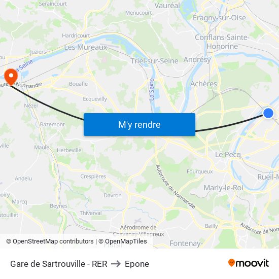 Gare de Sartrouville - RER to Epone map