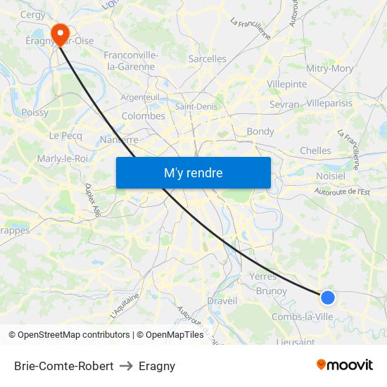 Brie-Comte-Robert to Eragny map