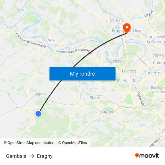 Gambais to Eragny map