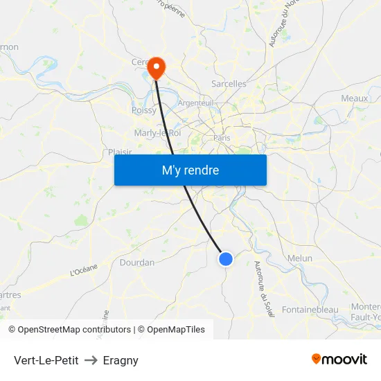 Vert-Le-Petit to Eragny map