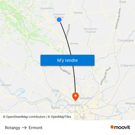 Rotangy to Ermont map