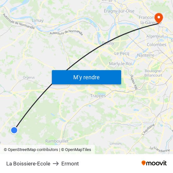 La Boissiere-Ecole to Ermont map