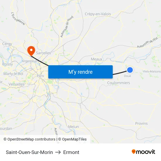 Saint-Ouen-Sur-Morin to Ermont map