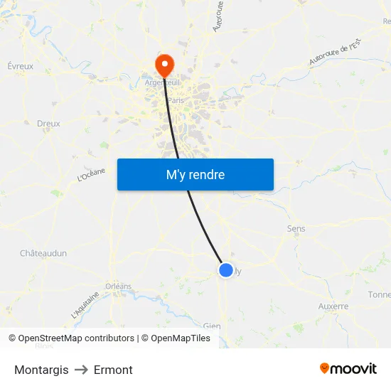 Montargis to Ermont map