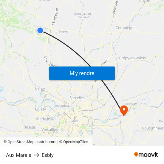 Aux Marais to Esbly map