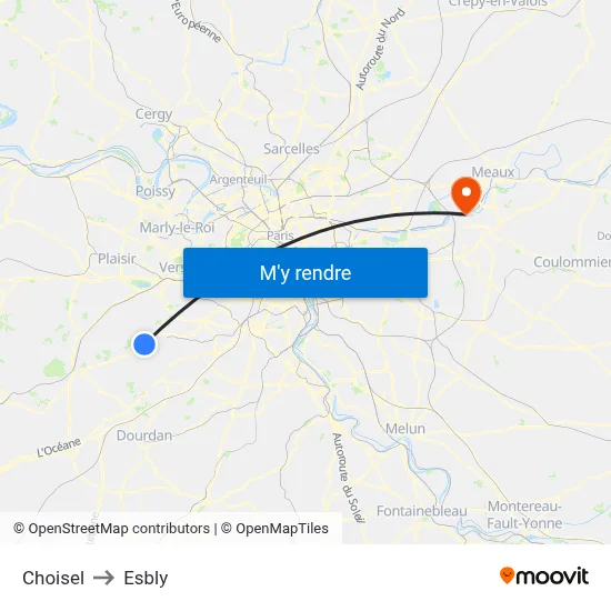 Choisel to Esbly map