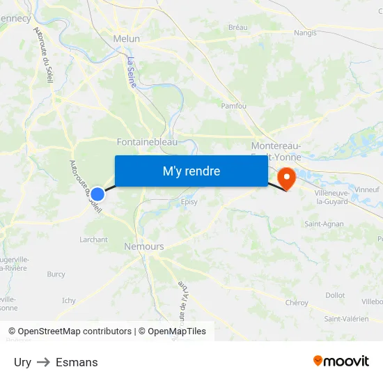 Ury to Esmans map
