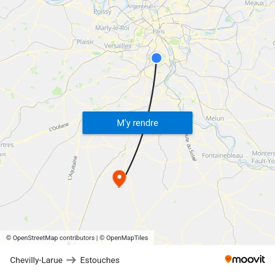 Chevilly-Larue to Estouches map