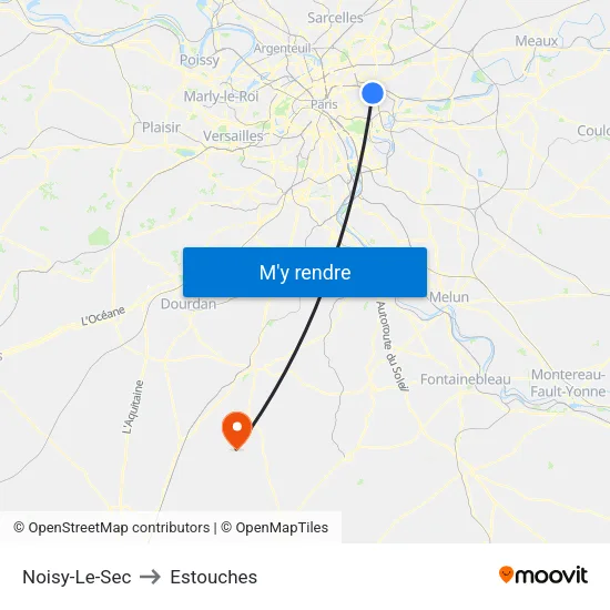 Noisy-Le-Sec to Estouches map