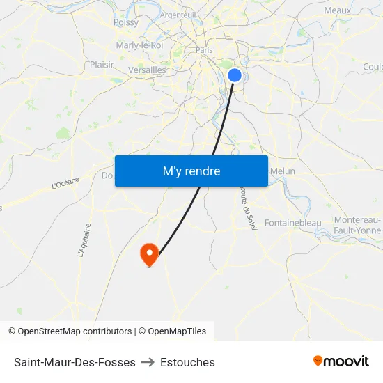 Saint-Maur-Des-Fosses to Estouches map