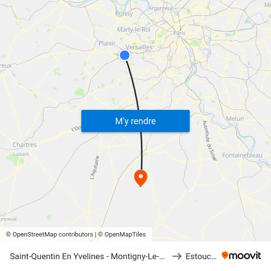 Saint-Quentin En Yvelines - Montigny-Le-Bretonneux to Estouches map