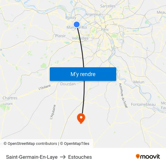 Saint-Germain-En-Laye to Estouches map