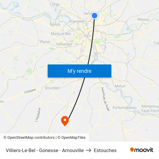 Villiers-Le-Bel - Gonesse - Arnouville to Estouches map