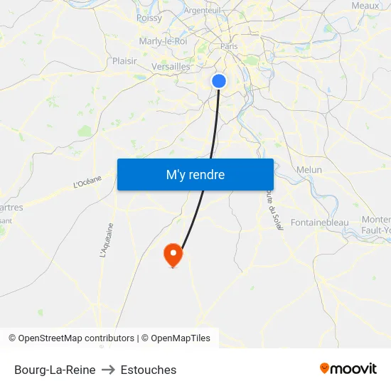 Bourg-La-Reine to Estouches map