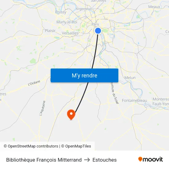 Bibliothèque François Mitterrand to Estouches map