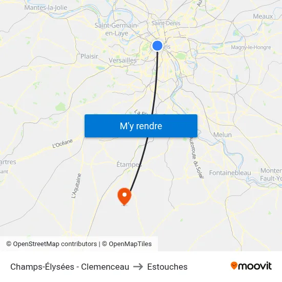 Champs-Élysées - Clemenceau to Estouches map