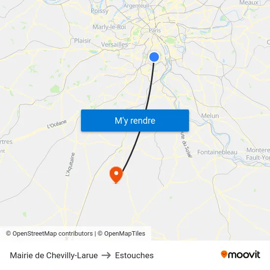 Mairie de Chevilly-Larue to Estouches map