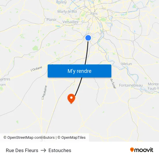 Rue Des Fleurs to Estouches map