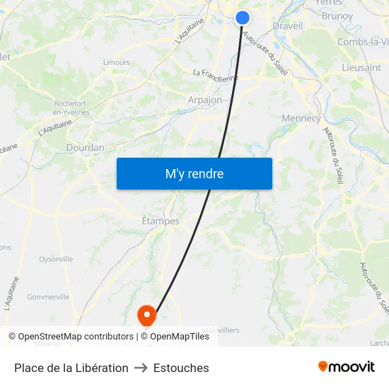 Place de la Libération to Estouches map