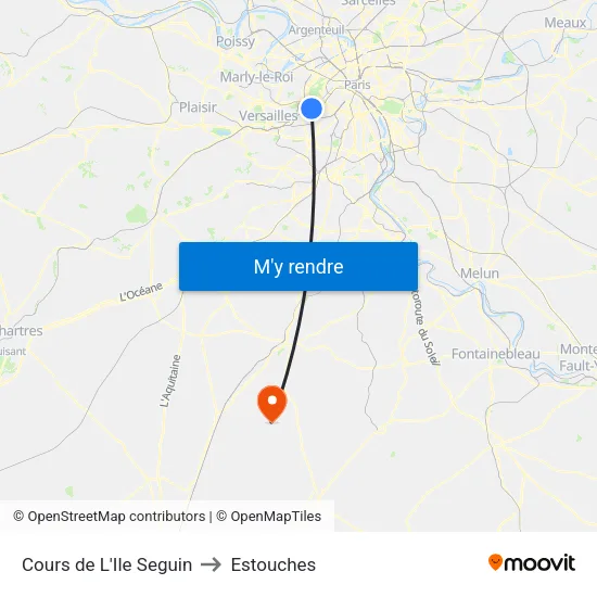 Cours de L'Ile Seguin to Estouches map