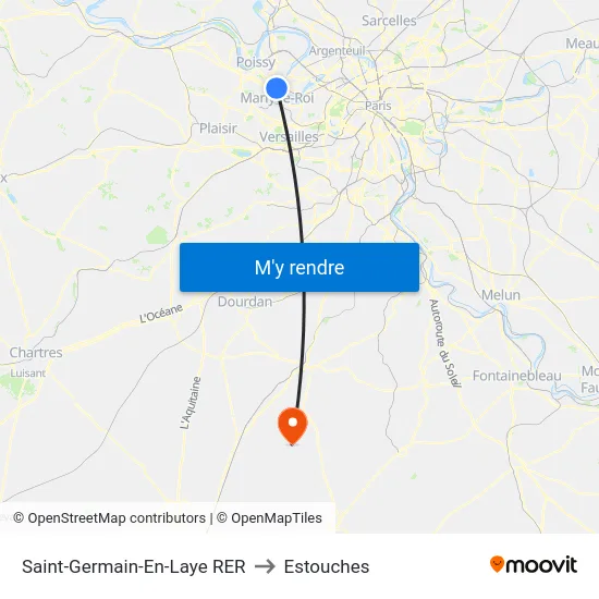 Saint-Germain-En-Laye RER to Estouches map