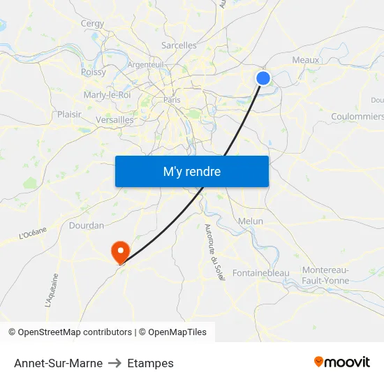 Annet-Sur-Marne to Etampes map