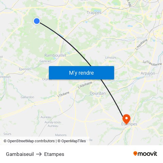Gambaiseuil to Etampes map