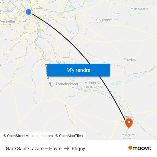 Gare Saint-Lazare – Havre to Etigny map