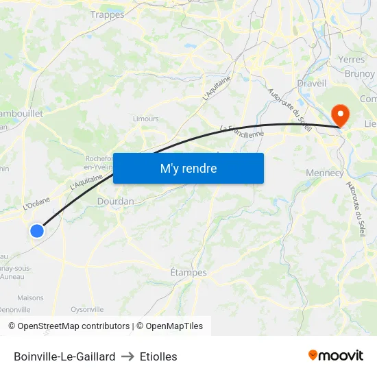 Boinville-Le-Gaillard to Etiolles map