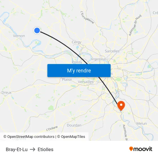 Bray-Et-Lu to Etiolles map