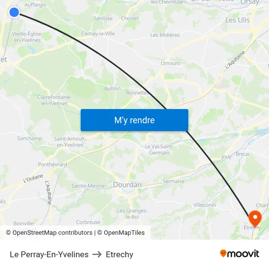 Le Perray-En-Yvelines to Etrechy map