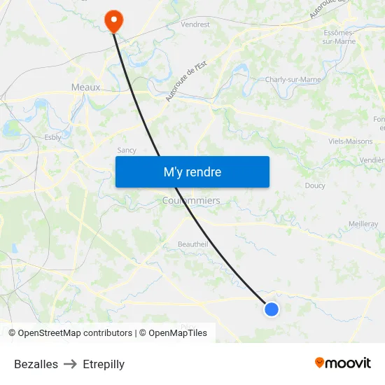 Bezalles to Etrepilly map