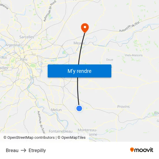 Breau to Etrepilly map