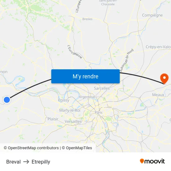Breval to Etrepilly map