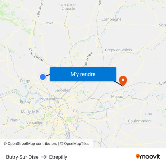 Butry-Sur-Oise to Etrepilly map