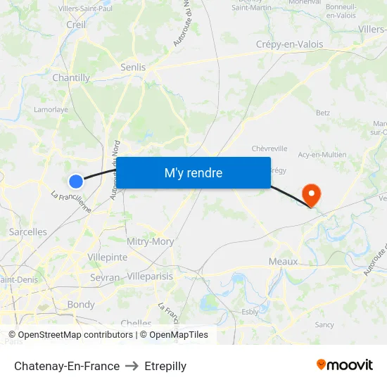 Chatenay-En-France to Etrepilly map