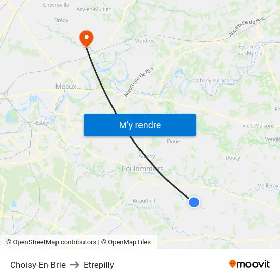 Choisy-En-Brie to Etrepilly map