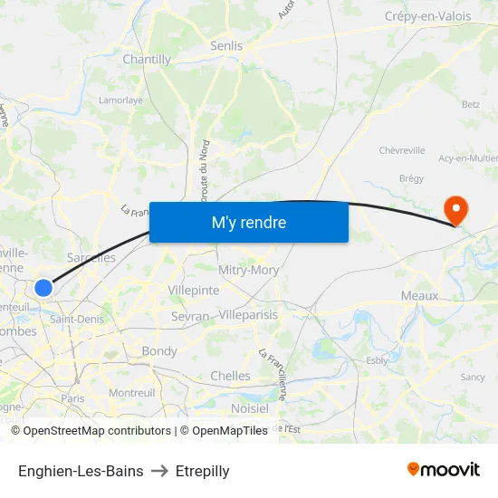 Enghien-Les-Bains to Etrepilly map