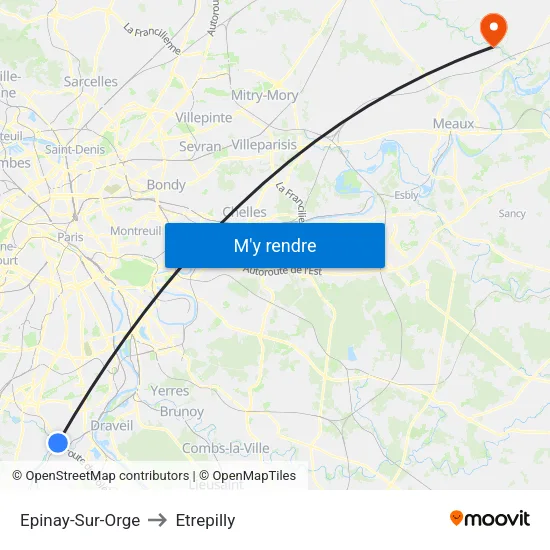 Epinay-Sur-Orge to Etrepilly map