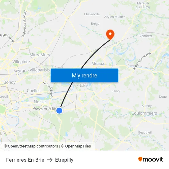 Ferrieres-En-Brie to Etrepilly map