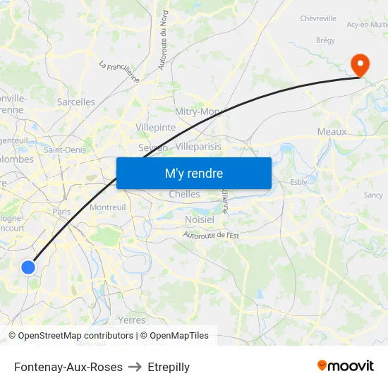 Fontenay-Aux-Roses to Etrepilly map
