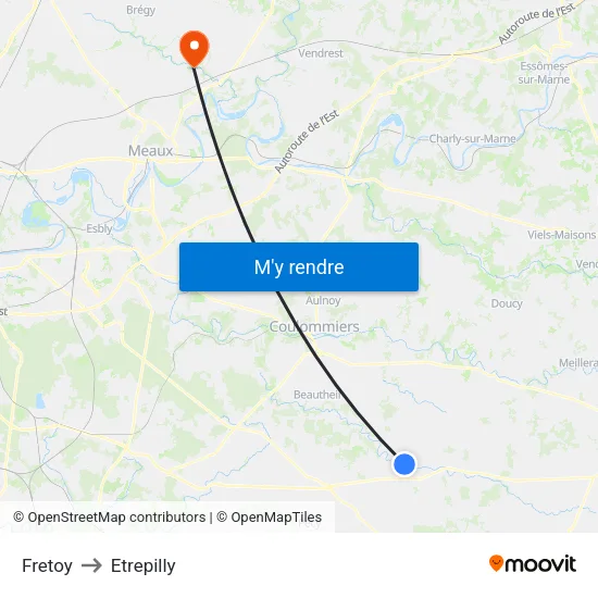 Fretoy to Etrepilly map