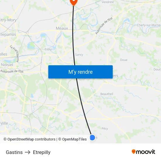 Gastins to Etrepilly map