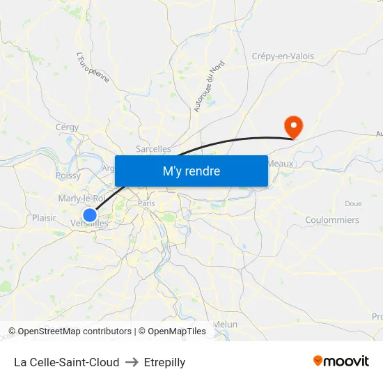 La Celle-Saint-Cloud to Etrepilly map