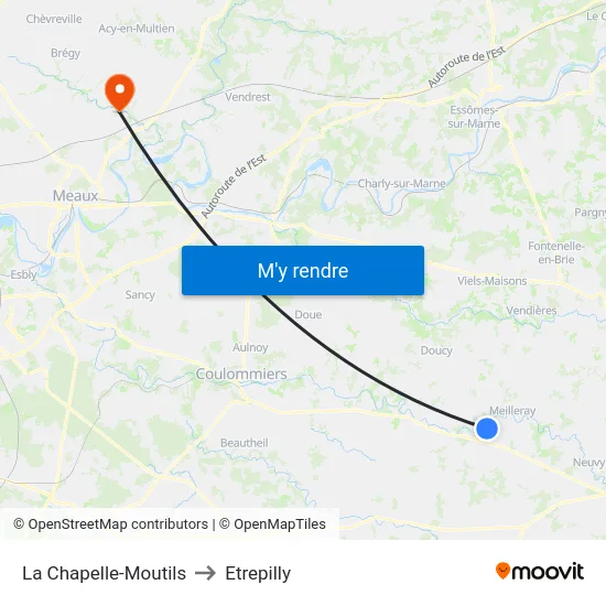 La Chapelle-Moutils to Etrepilly map