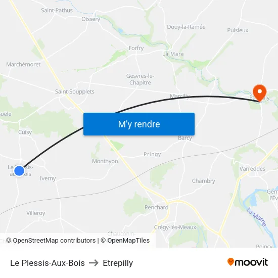 Le Plessis-Aux-Bois to Etrepilly map
