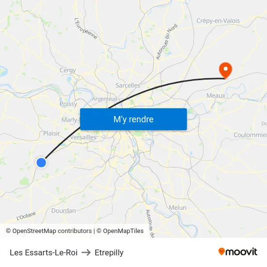Les Essarts-Le-Roi to Etrepilly map