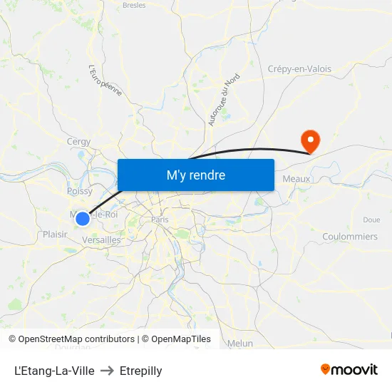 L'Etang-La-Ville to Etrepilly map